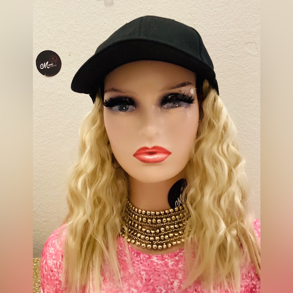 Wigs for Women Baseball Cap with Hair Extensions Adjustable Hat with Hair.
